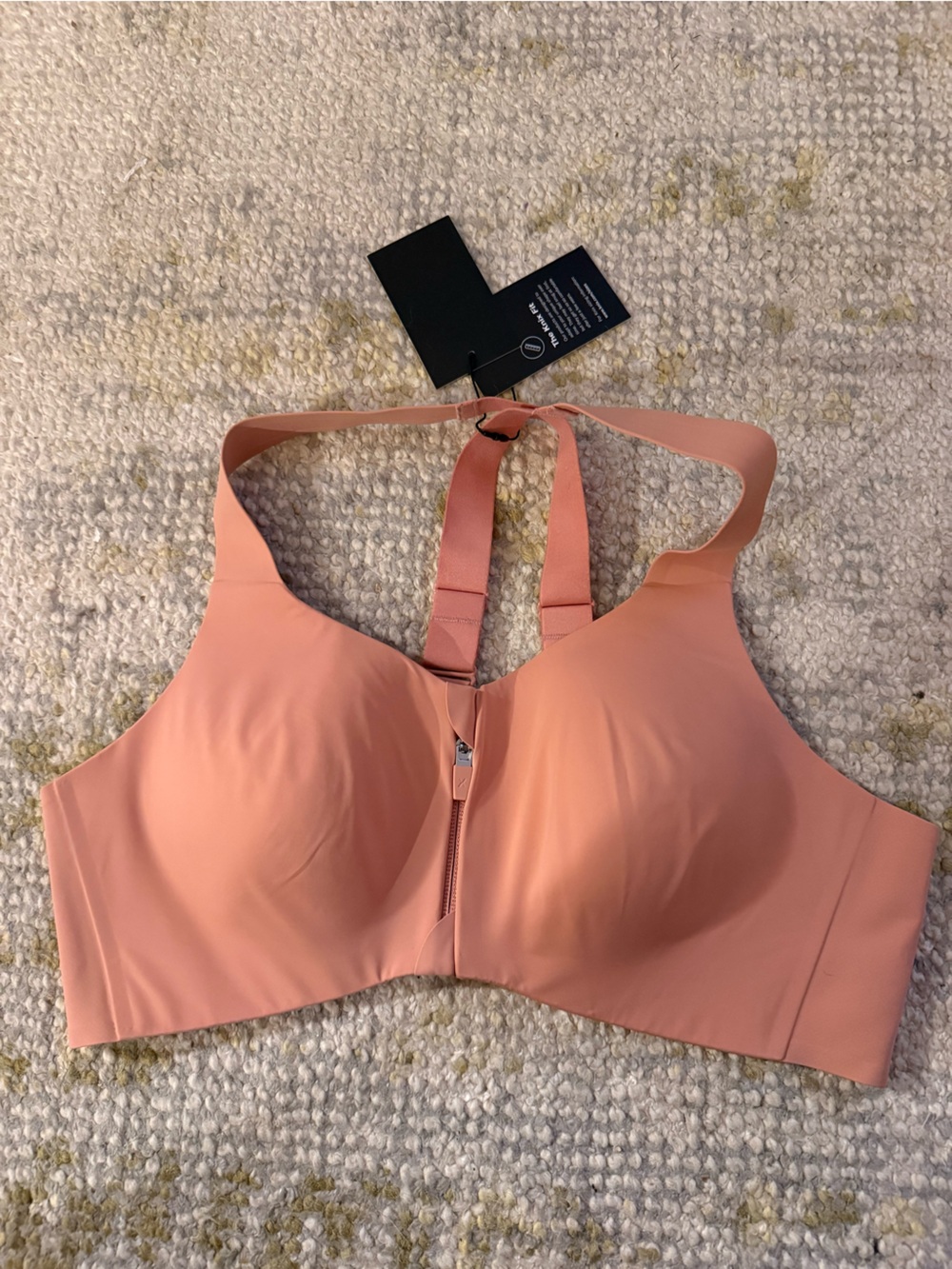 NWT knix Front-Zip Seamless Sports Bra - Peach
